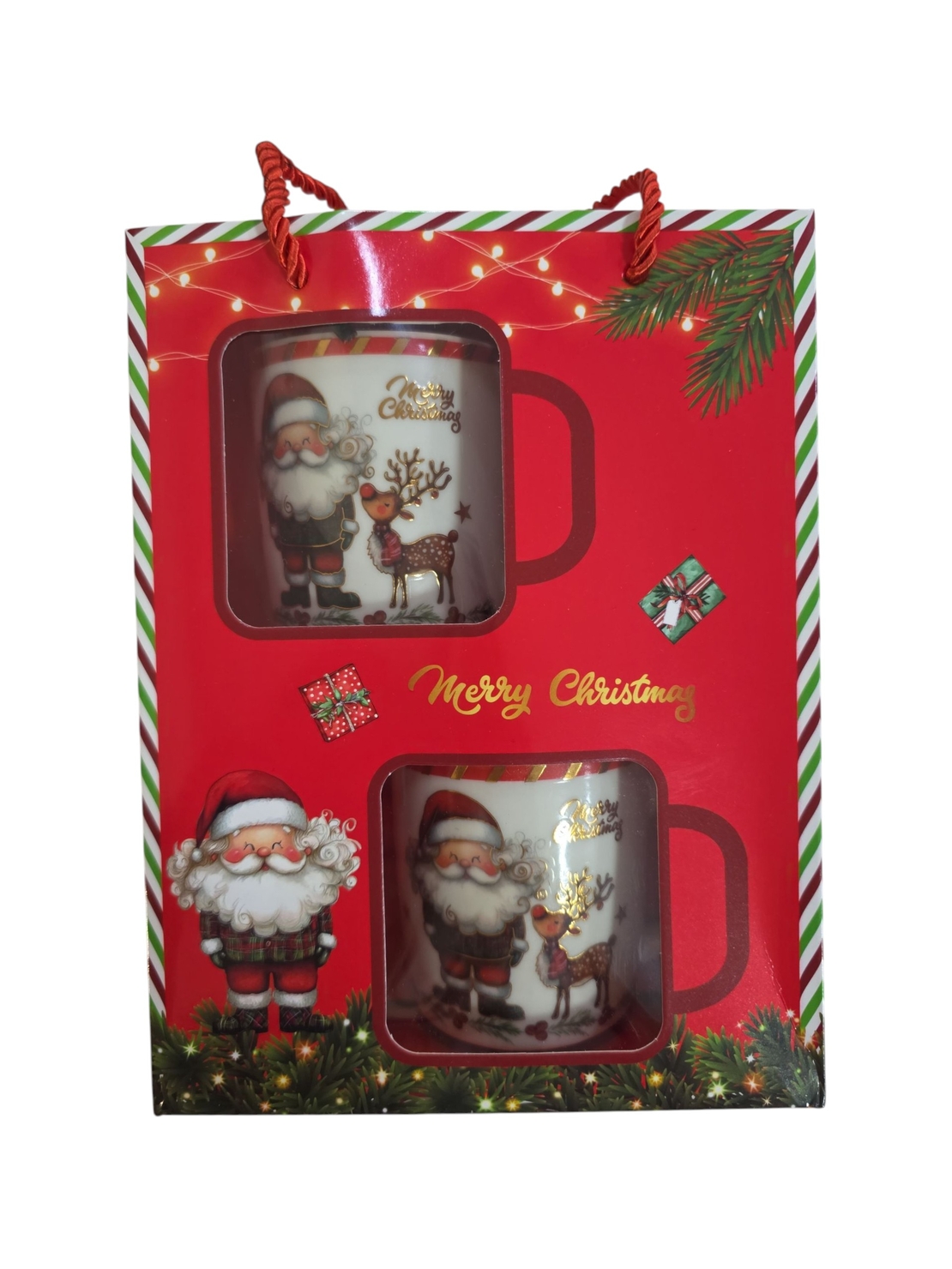 Коледна чаша с дръжка 2бр. с лъжица 2бр. 210мл.CH61B