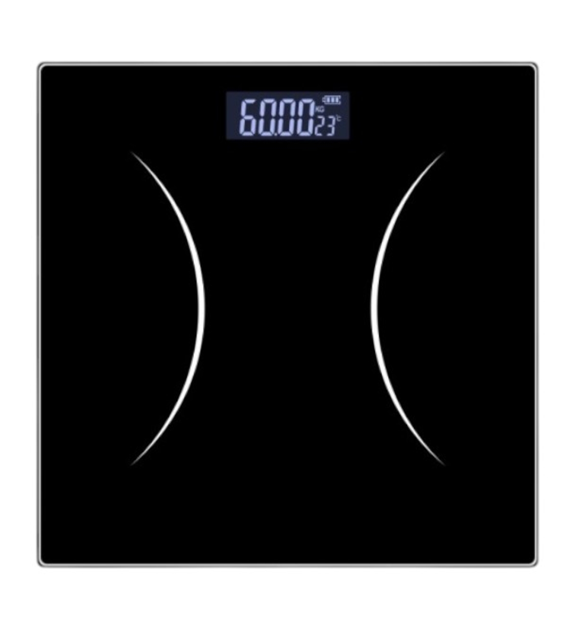 Електронна везна за измерване на тегло  до 180 кг., LCD дисплей, Черна
