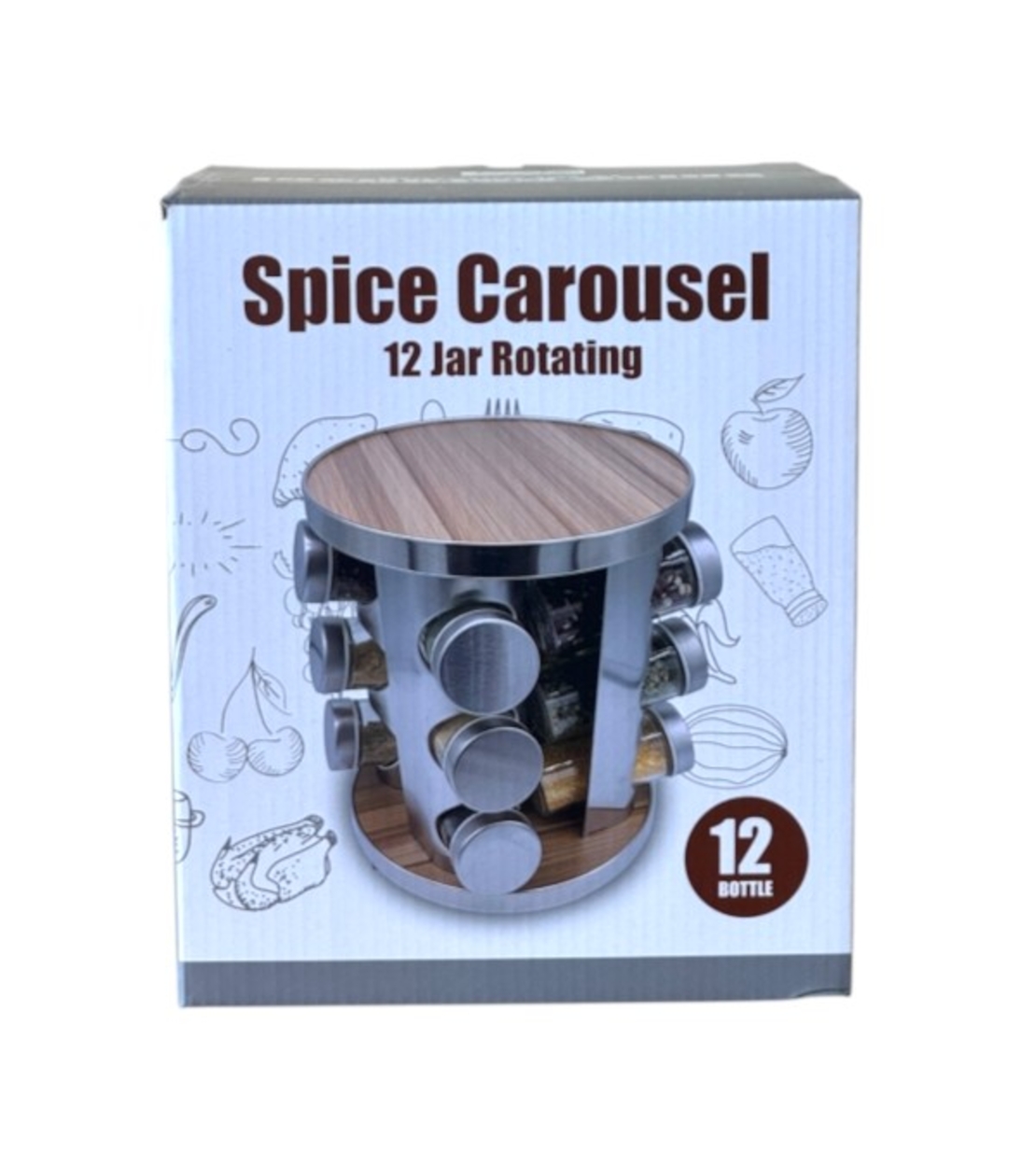 Комплект за подправки с бамбукова стойка - 12бр.