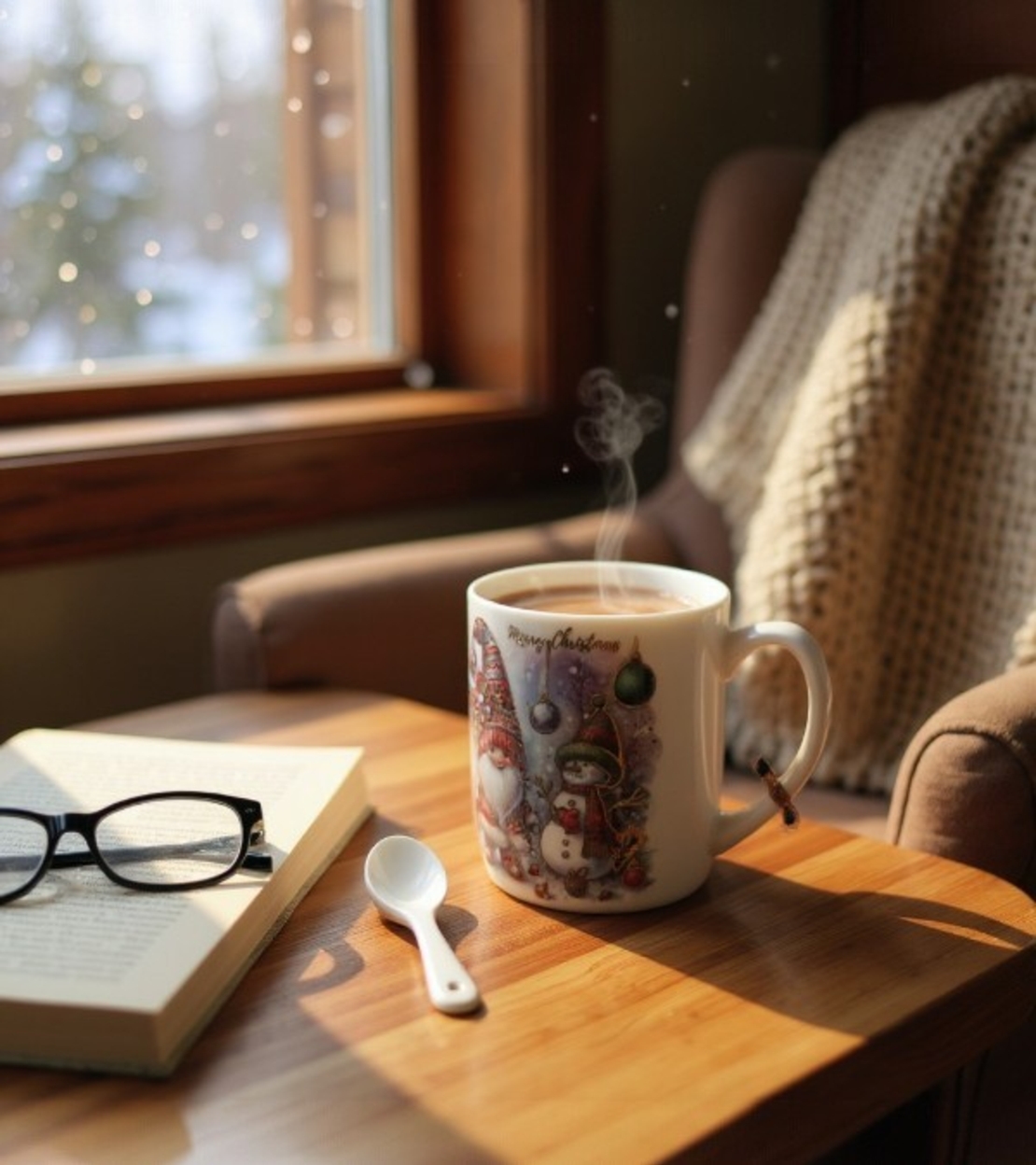 Коледна чаша с дръжка и лъжица в кутия 210мл. ZH270B