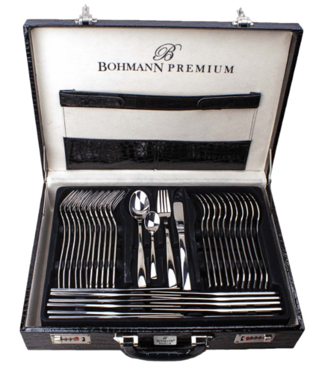 Прибори за хранене 72ч. Bohmann BH BP 72, Кожен куфар, 18/10 s/s, неръждаема стомана