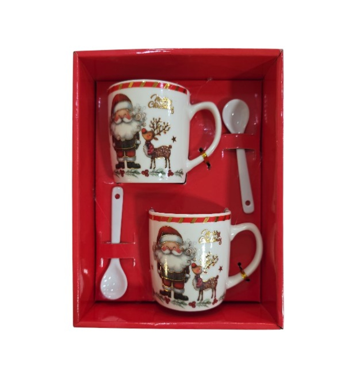 Коледна чаша с дръжка 2бр. с лъжица 2бр. 210мл.CH61B