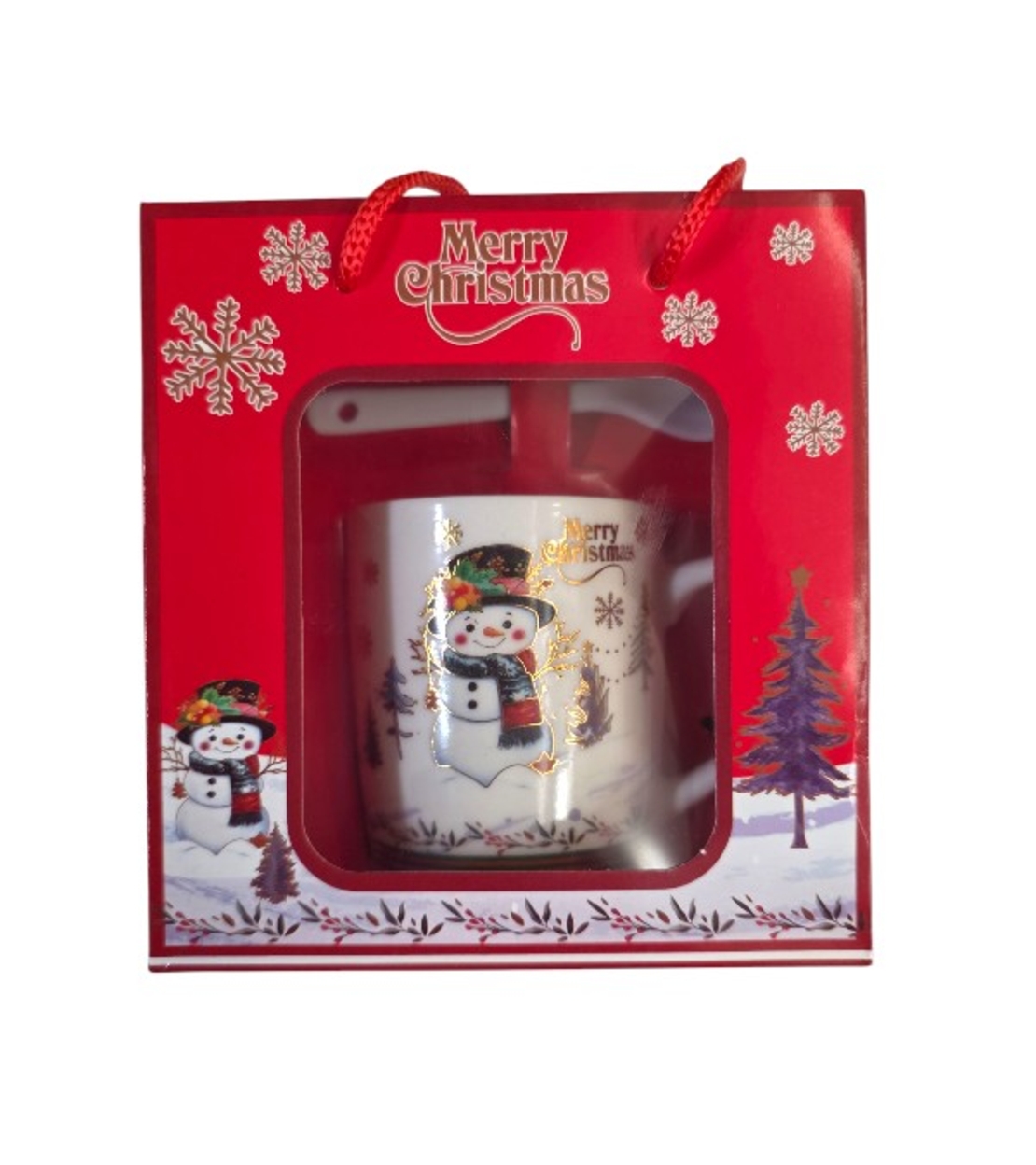 Коледна чаша с дръжка и лъжица в кутия 210мл. ZH272B