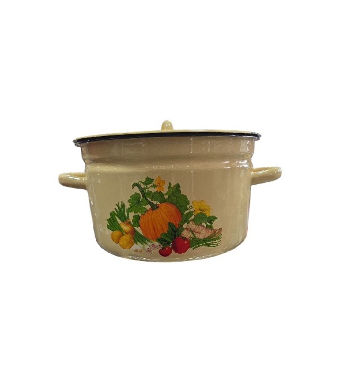 Тенджера емайл 4.5л. с декор /Тиква жълта