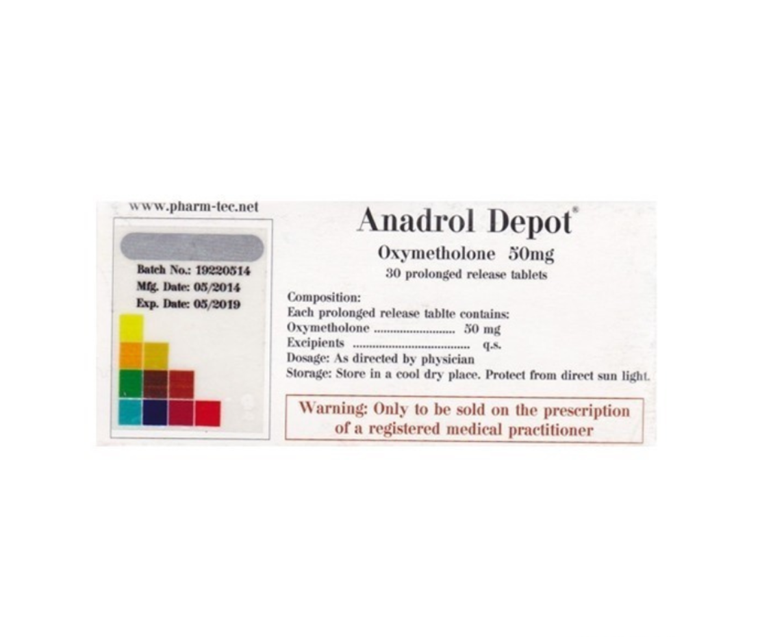 Pharm-tec. Anadrol Depot 50 mg 30 tabs