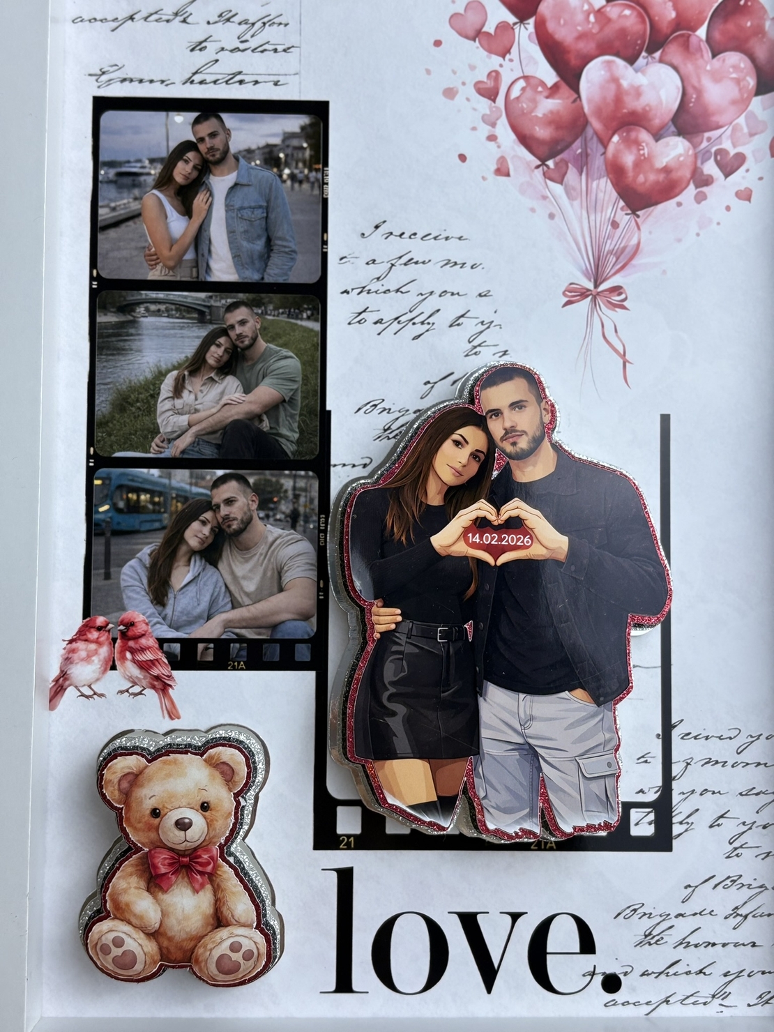 CRAFTONA Рамка с колаж от снимки – подарък за Свети Валентин