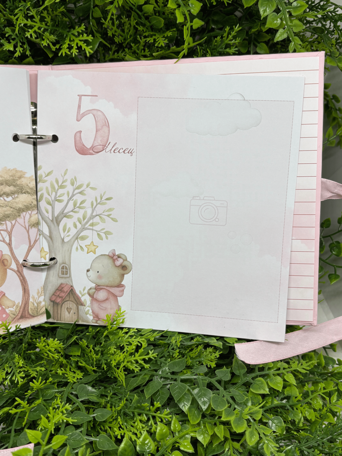 CRAFTONA Албум дневник с ринг механизъм - розово мече