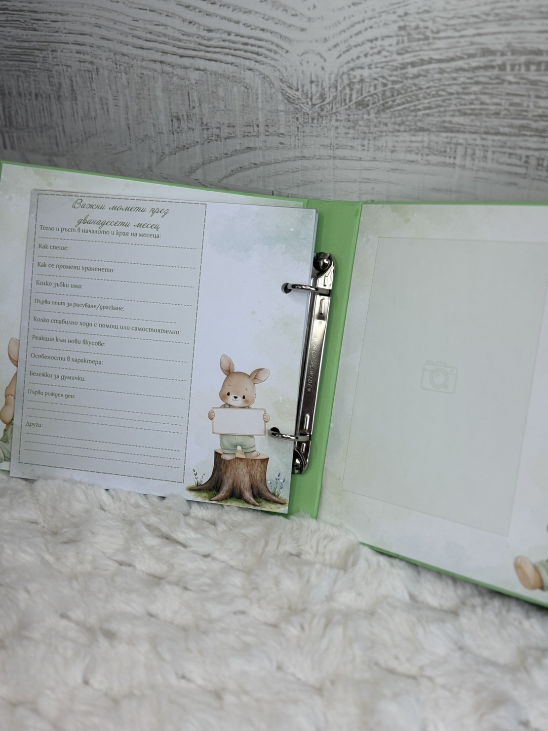 CRAFTONA Албум дневник с ринг механизъм - Зелени зайчета
