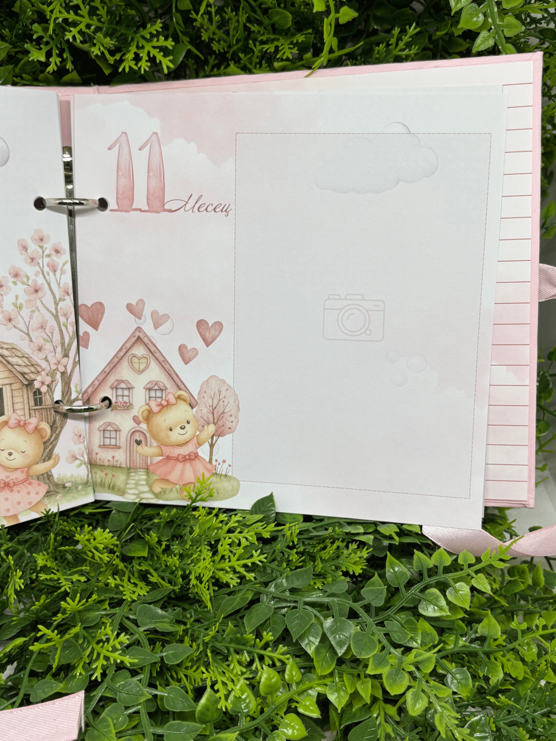 CRAFTONA Албум дневник с ринг механизъм - розово мече