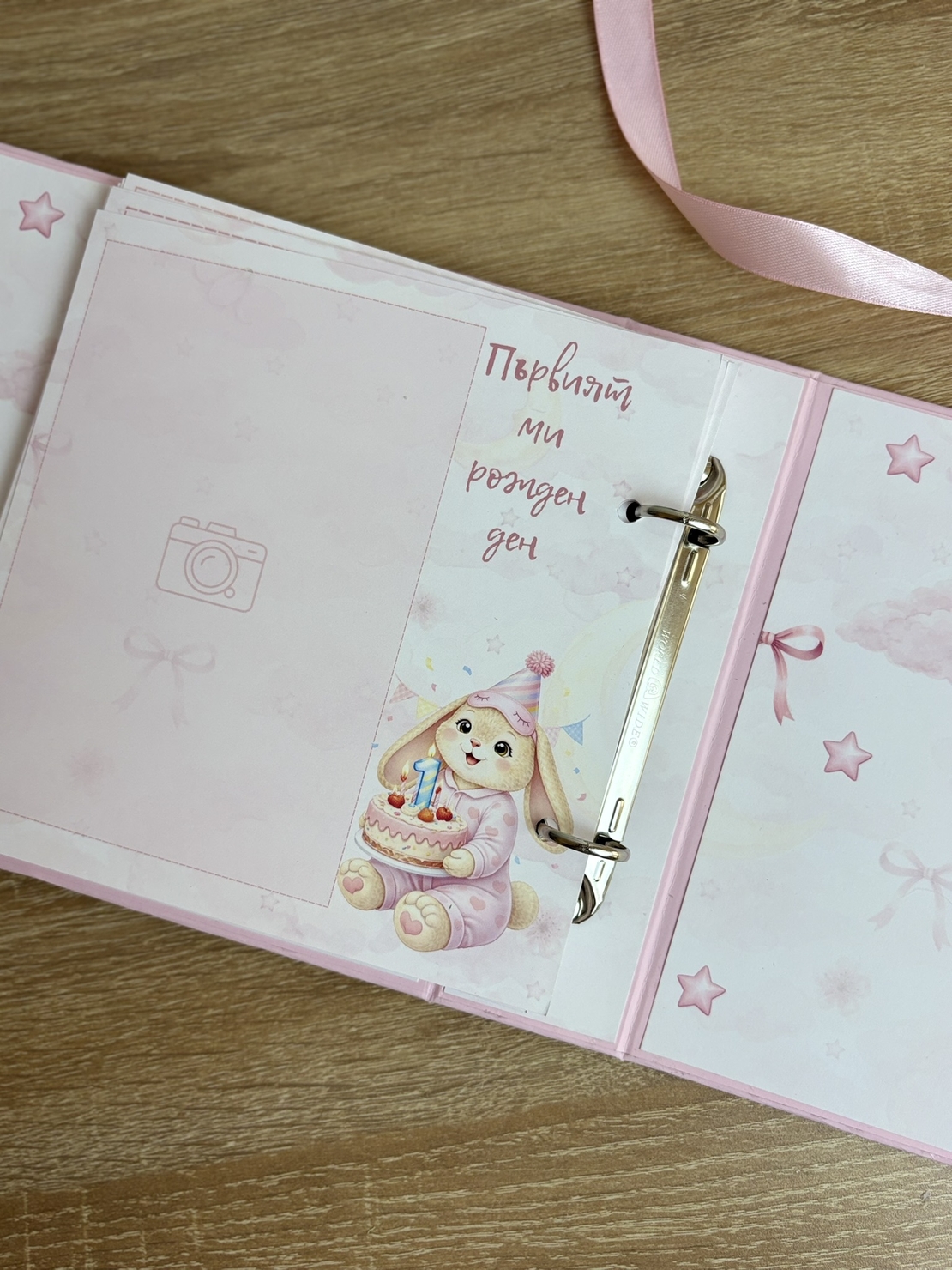 CRAFTONA Албум дневник с ринг механизъм - розови зайчета