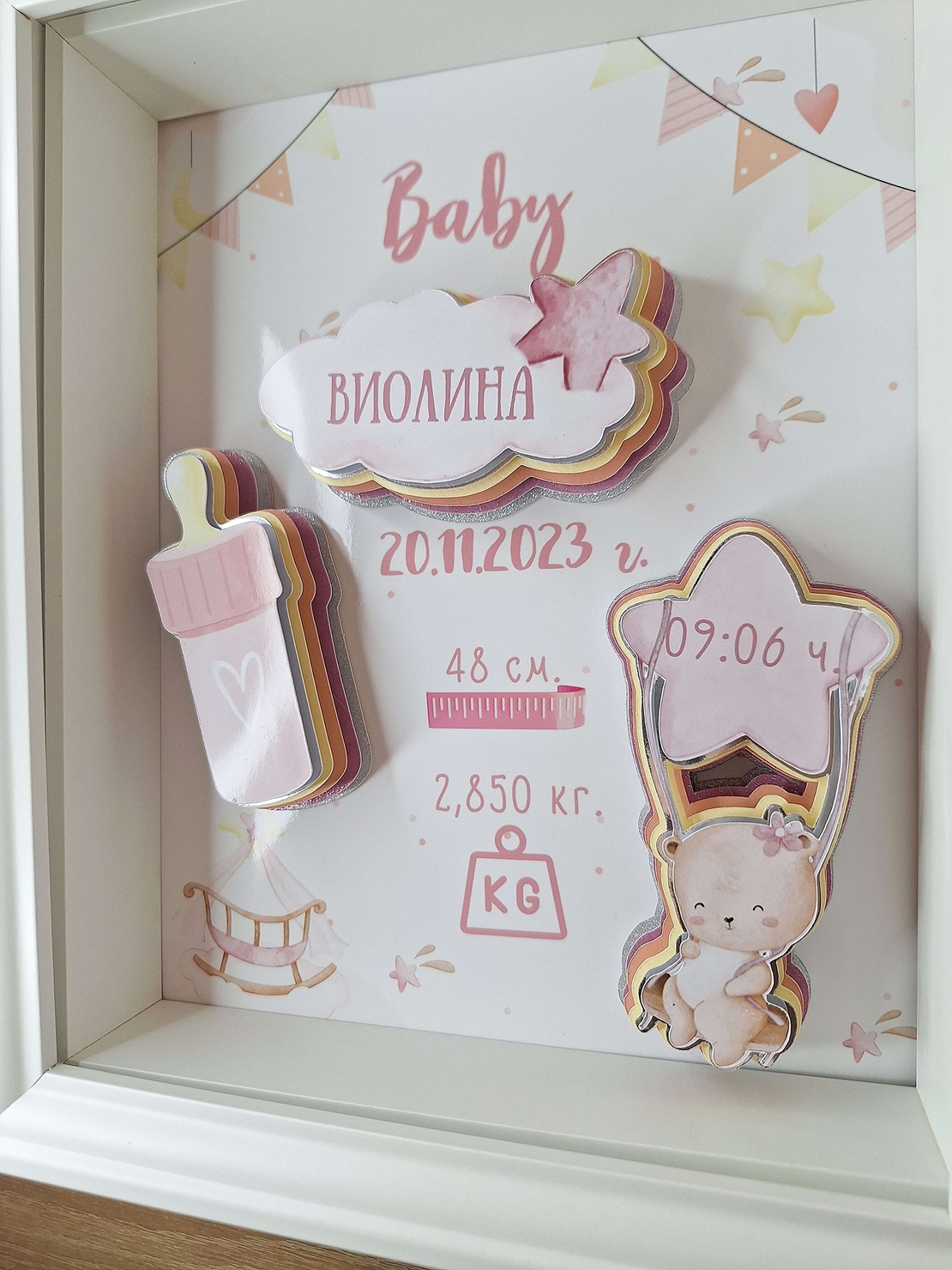 Рамка визитка за бебе