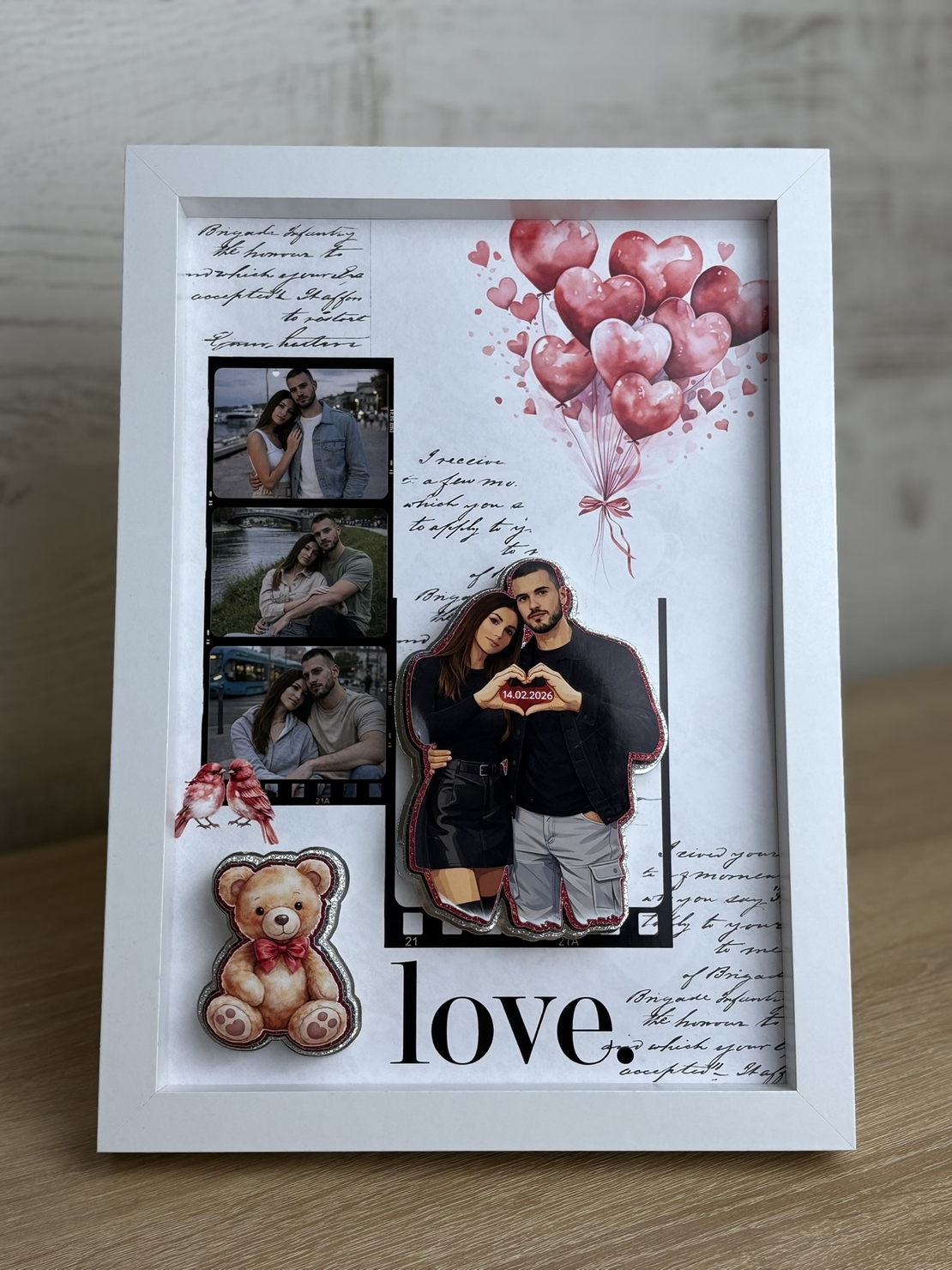 CRAFTONA Рамка с колаж от снимки – подарък за Свети Валентин