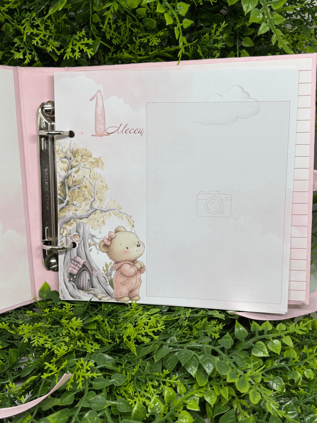 CRAFTONA Албум дневник с ринг механизъм - розово мече