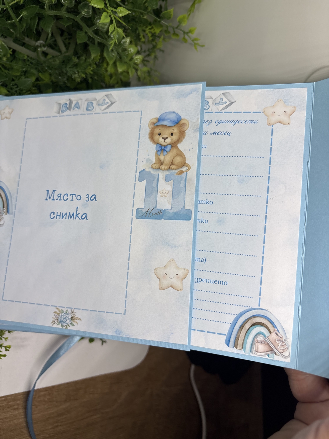 Албум-дневник с лъвчета в син цвят