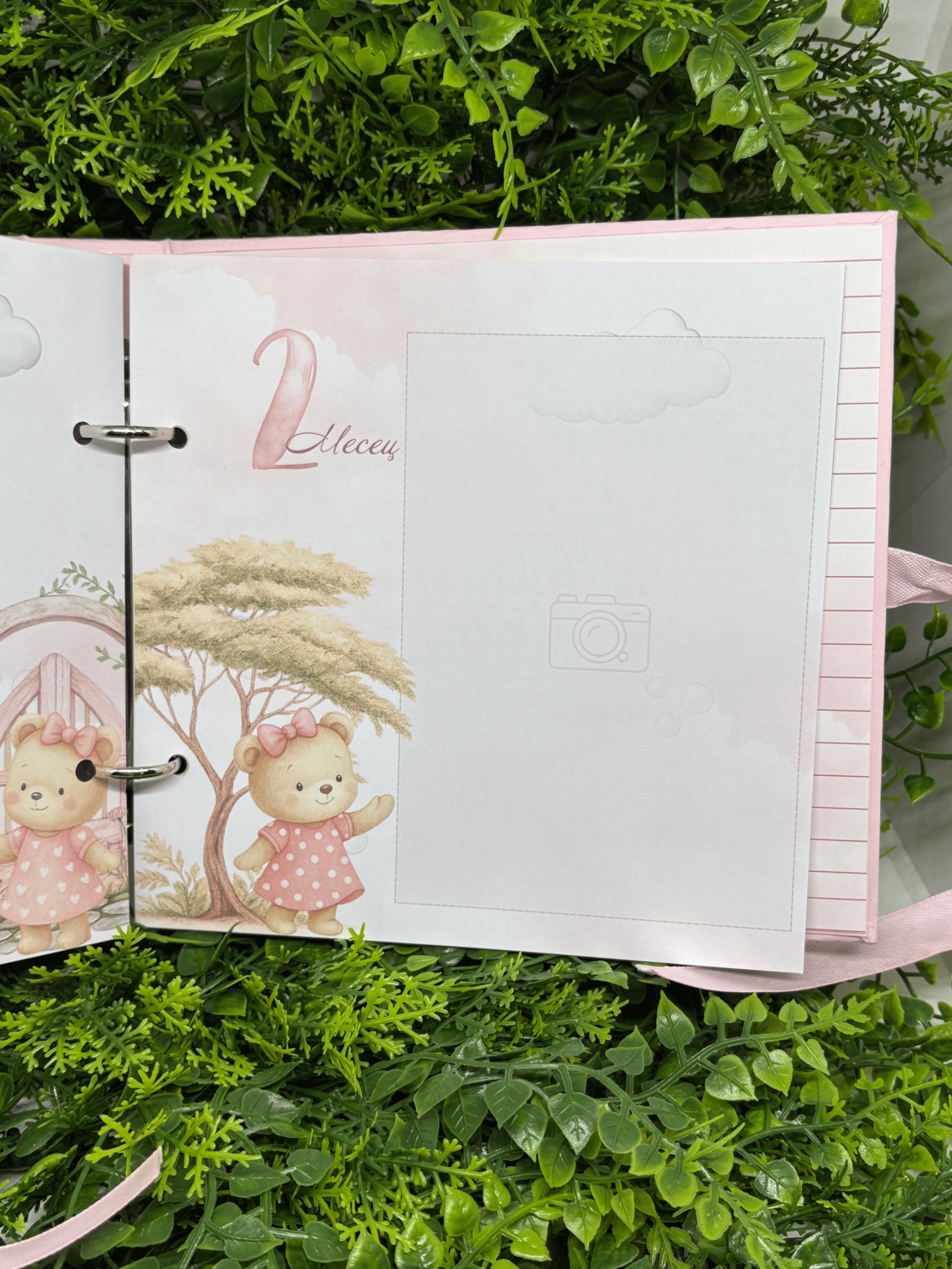 CRAFTONA Албум дневник с ринг механизъм - розово мече