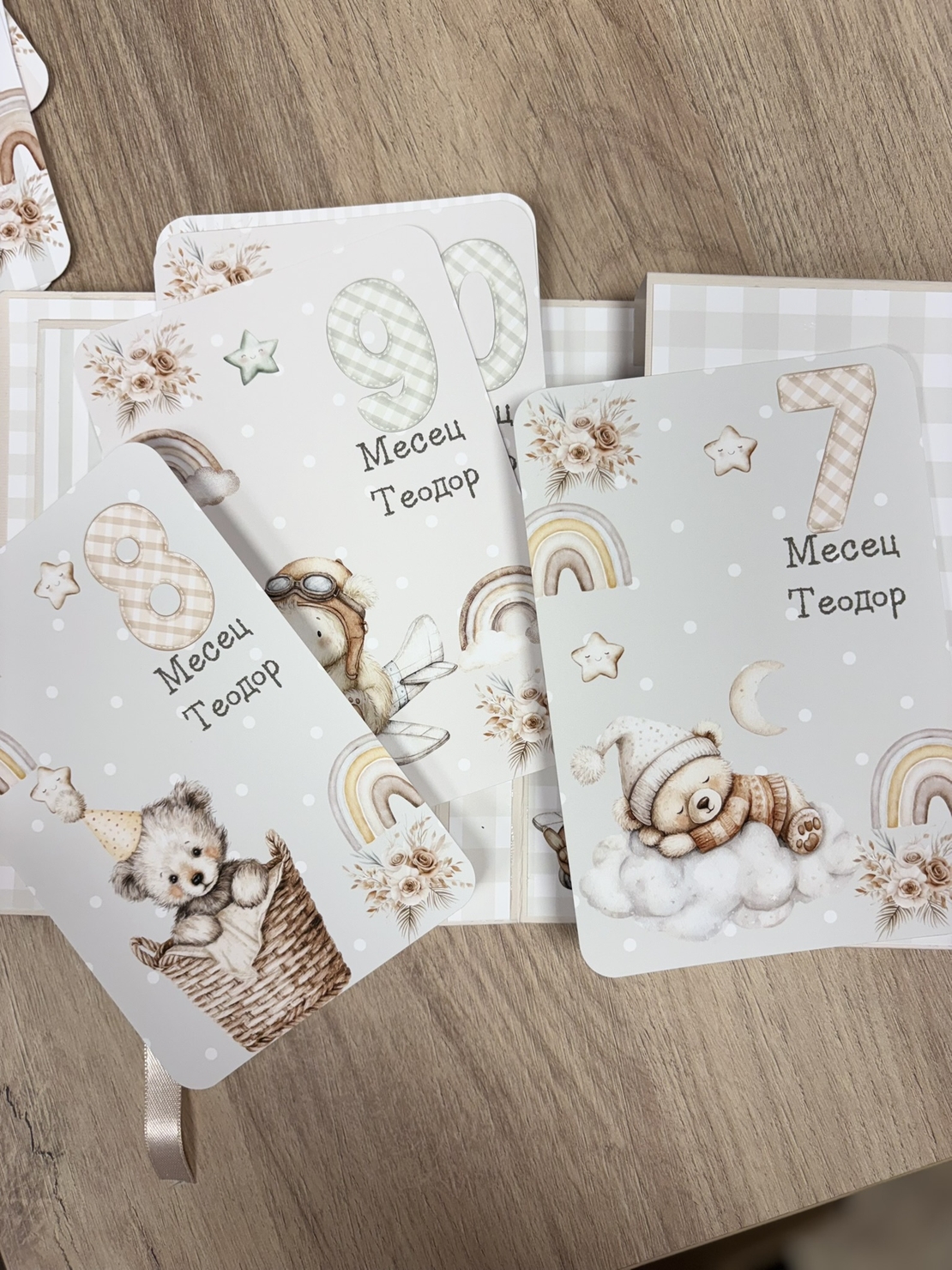 Албум с фотокарти за новородено - капучино мечета