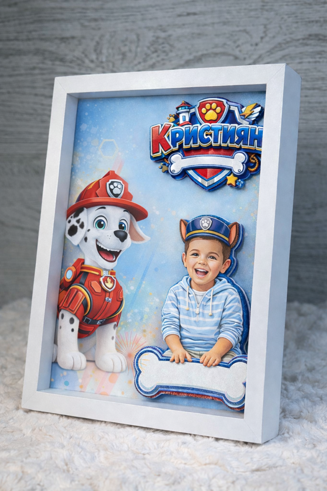 CRAFTONA Рамка с 3д изображение по снимка - Paw Patrol подарък