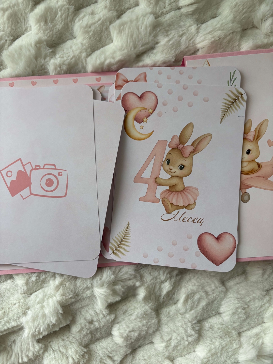 CRAFTONA Мини албум с фото карти - розово зайче