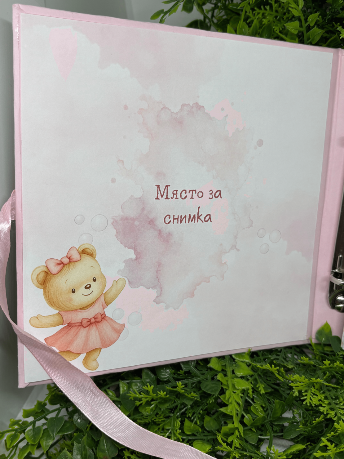 CRAFTONA Албум дневник с ринг механизъм - розово мече