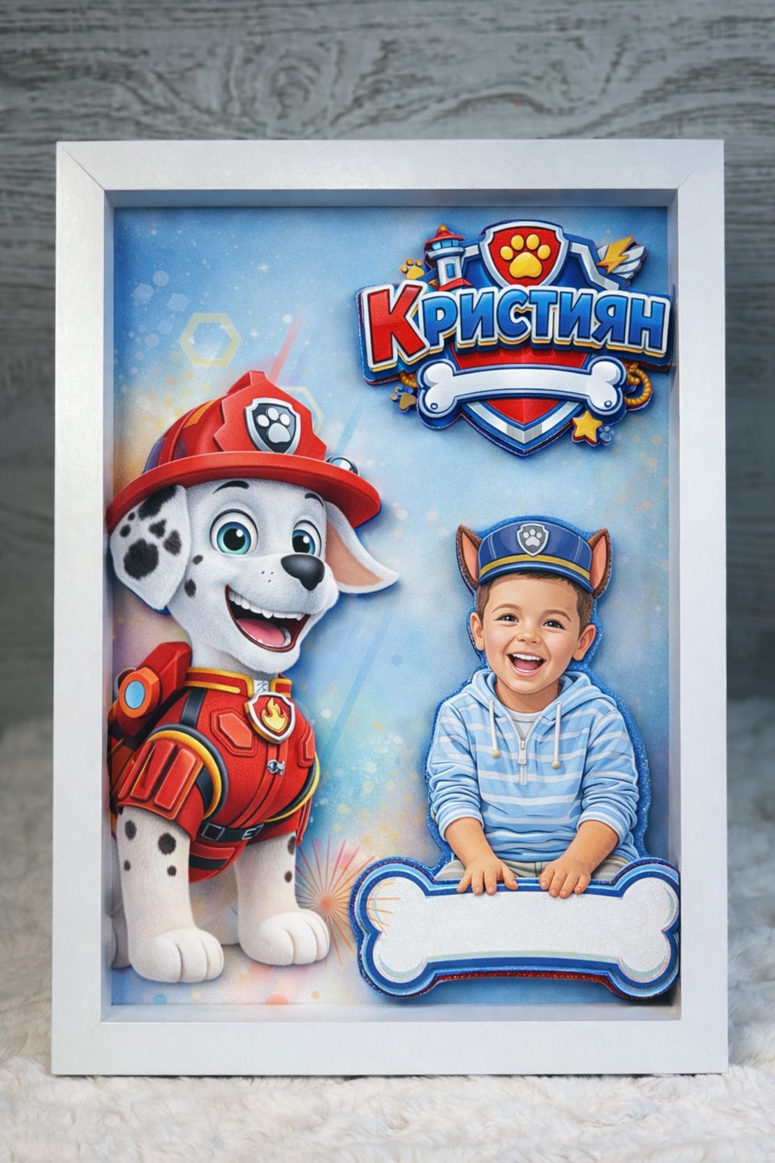 CRAFTONA Рамка с 3д изображение по снимка - Paw Patrol подарък