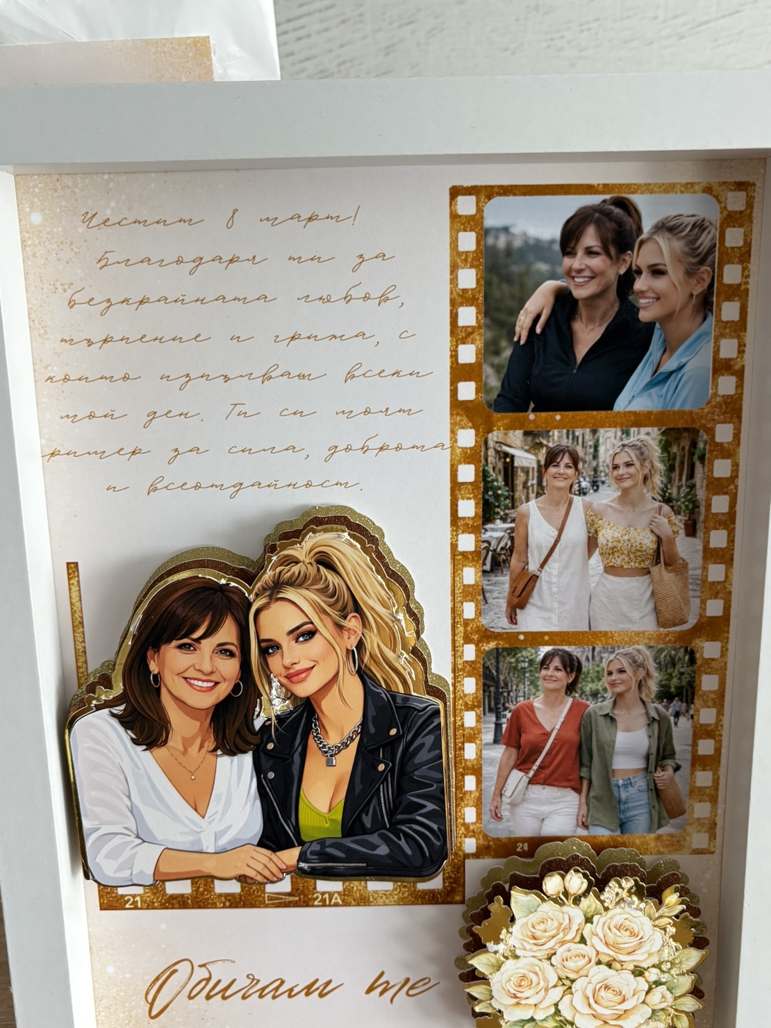 CRAFTONA Рамка с колаж от снимки - подарък за 8 март