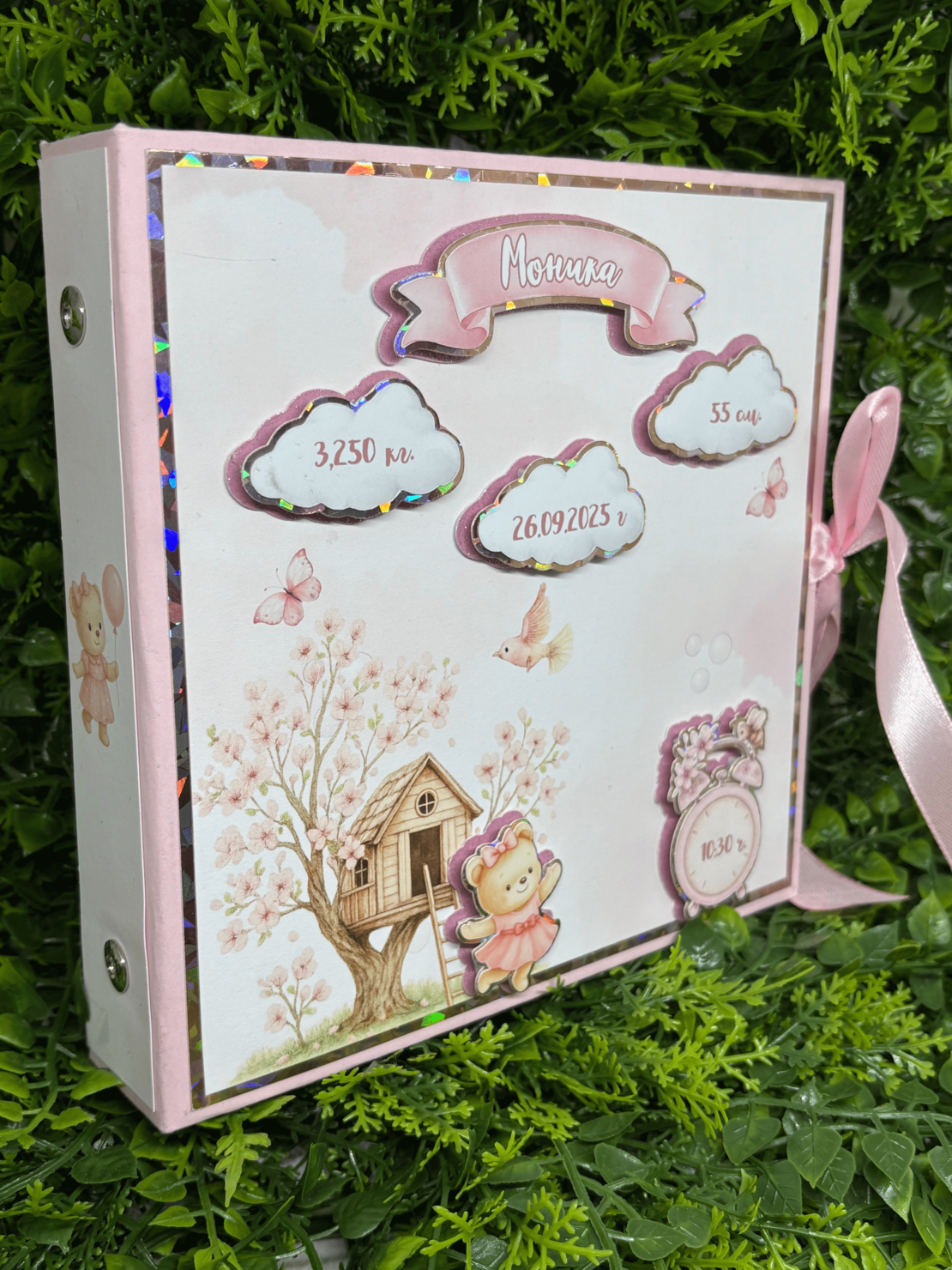 CRAFTONA Албум дневник с ринг механизъм - розово мече