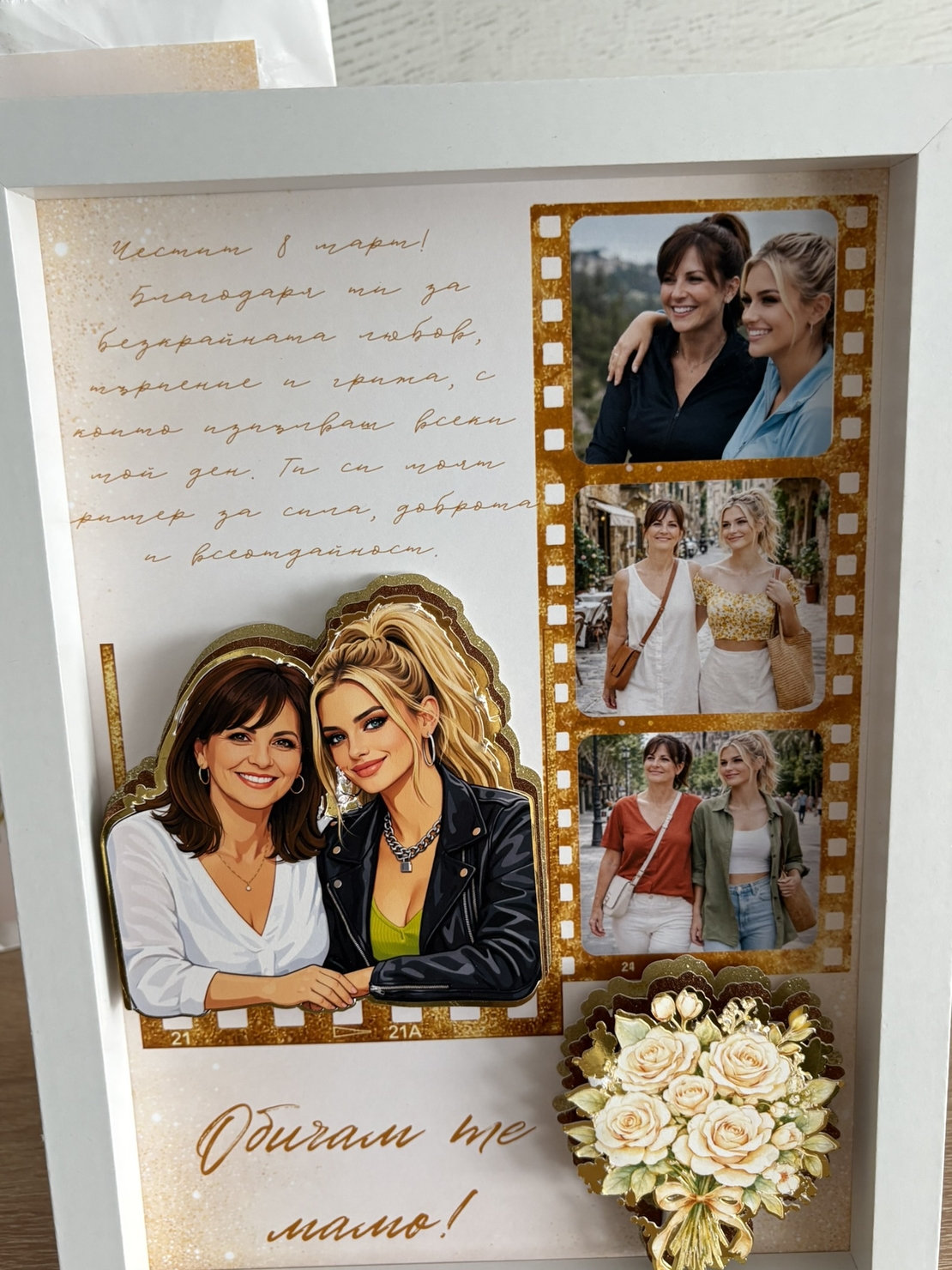 CRAFTONA Рамка с колаж от снимки - подарък за 8 март