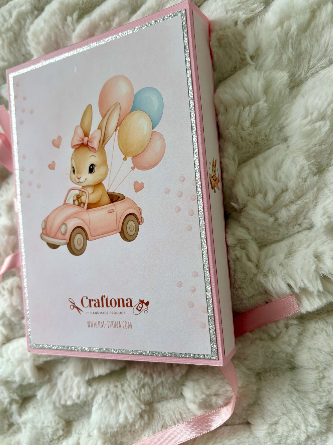 CRAFTONA Мини албум с фото карти - розово зайче