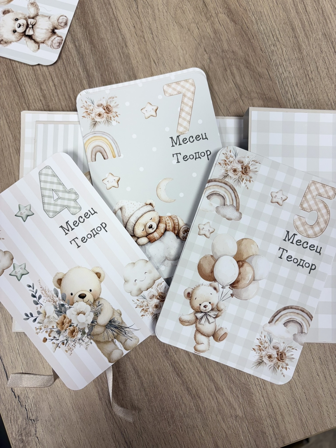 Албум с фотокарти за новородено - капучино мечета