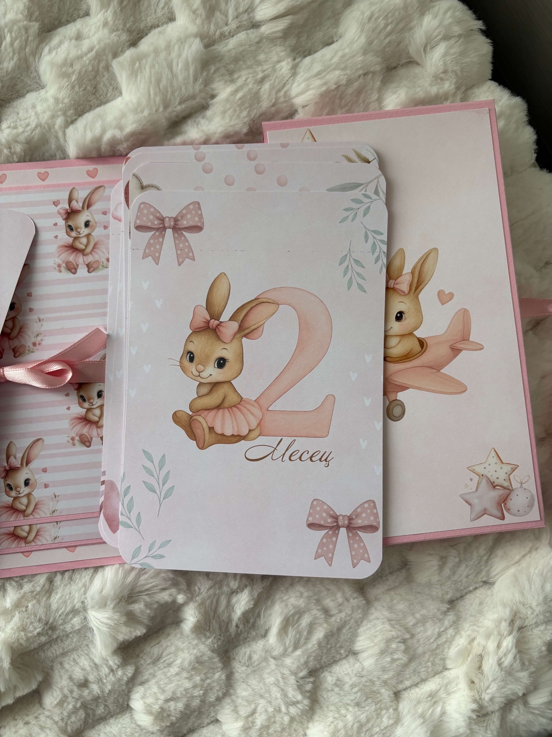 CRAFTONA Мини албум с фото карти - розово зайче