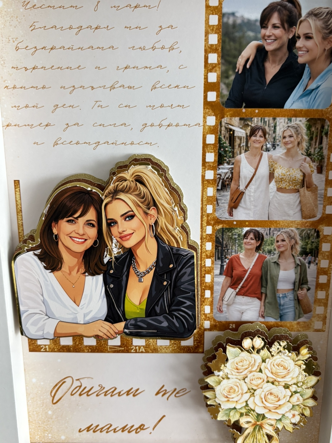 CRAFTONA Рамка с колаж от снимки - подарък за 8 март