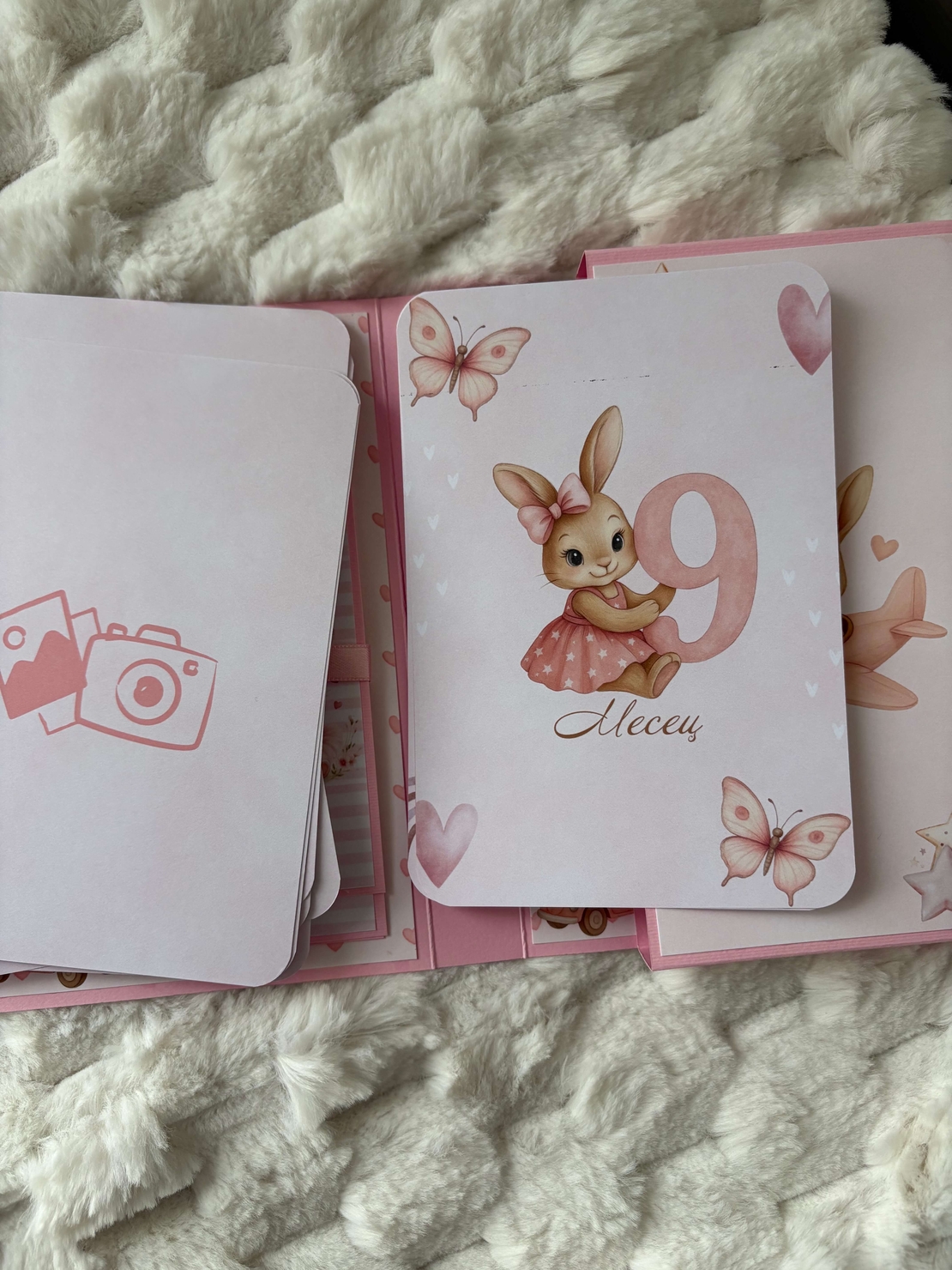 CRAFTONA Мини албум с фото карти - розово зайче