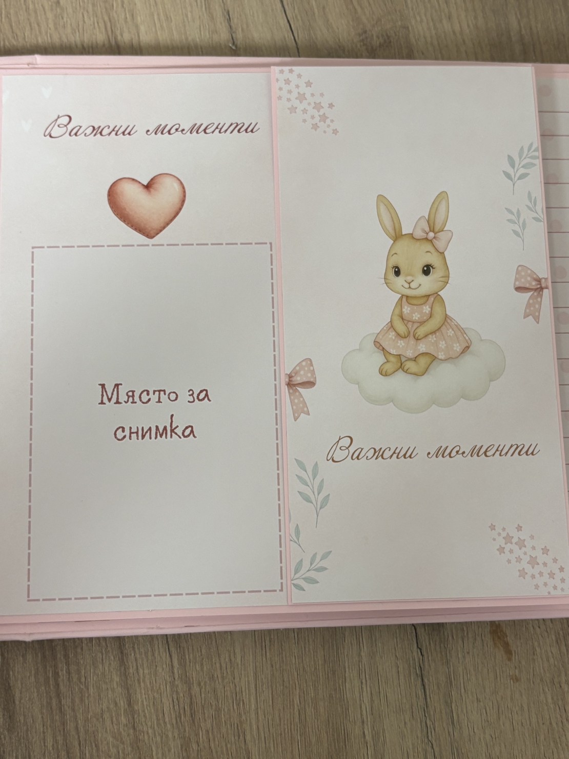 Албум-дневник 22 х 22 см. със зайчета