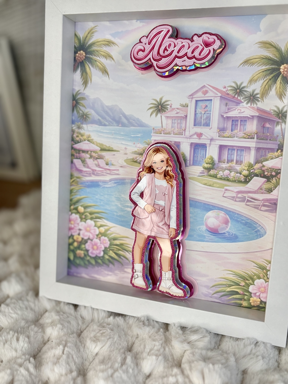 CRAFTONA Рамка с 3д изображение по снимка - Барби свят за дете