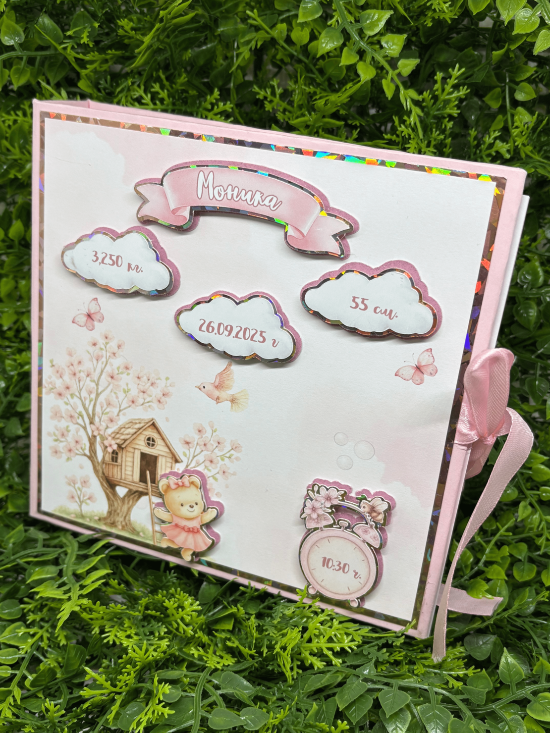 CRAFTONA Албум дневник с ринг механизъм - розово мече