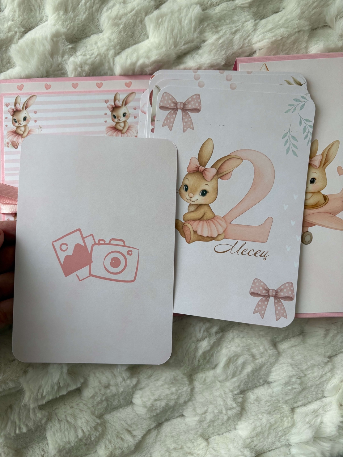 CRAFTONA Мини албум с фото карти - розово зайче