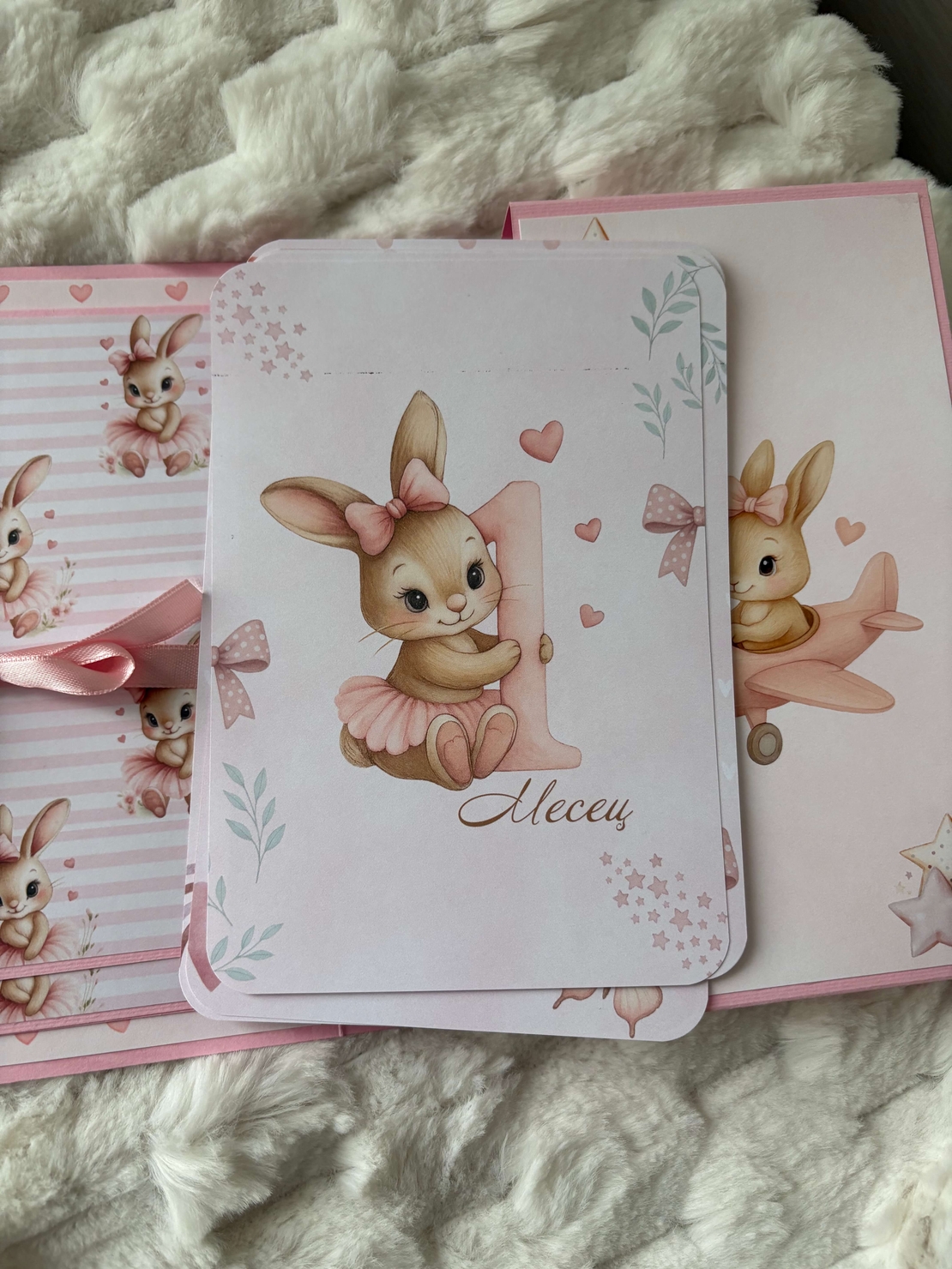 CRAFTONA Мини албум с фото карти - розово зайче