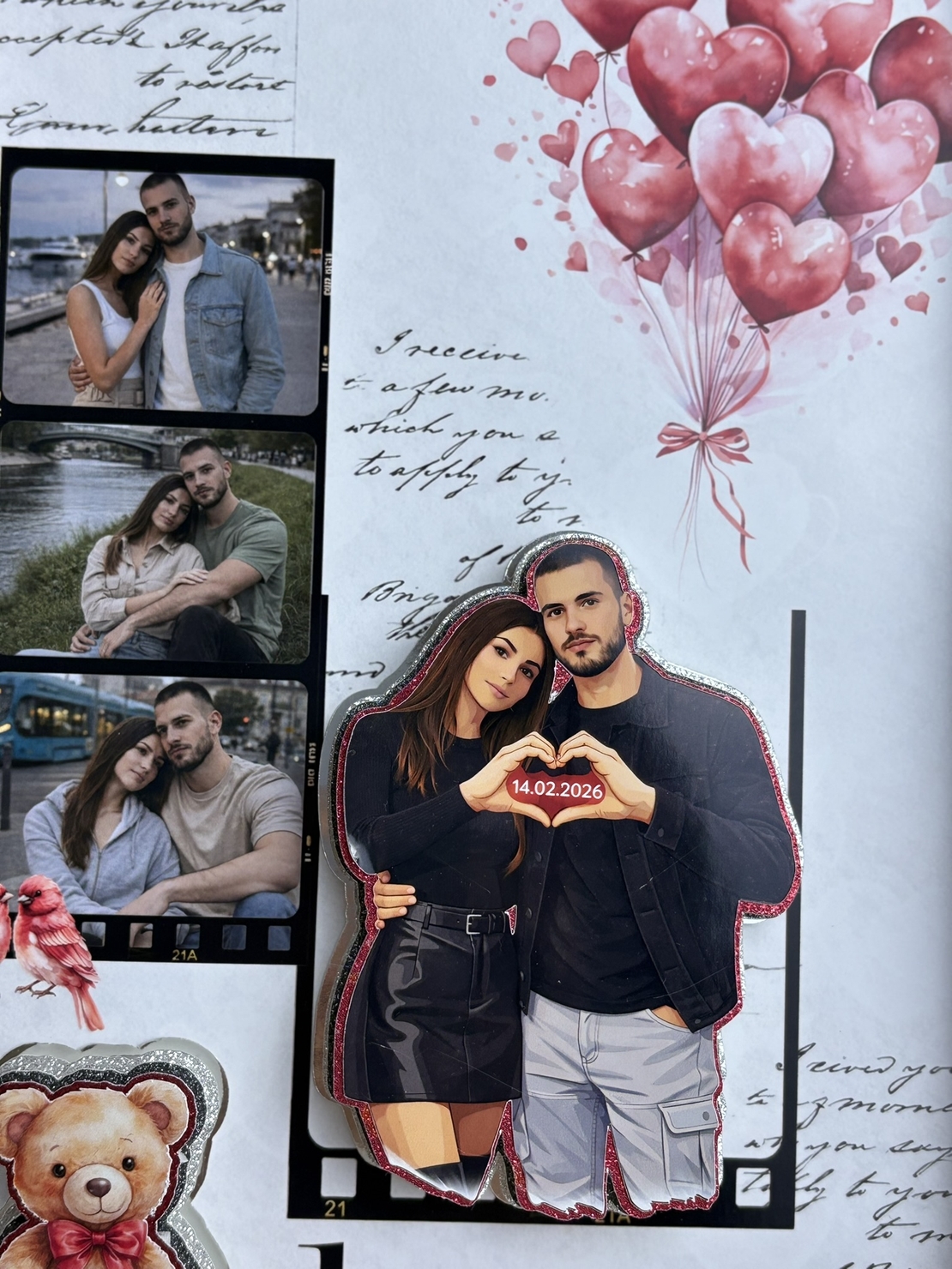 CRAFTONA Рамка с колаж от снимки – подарък за Свети Валентин