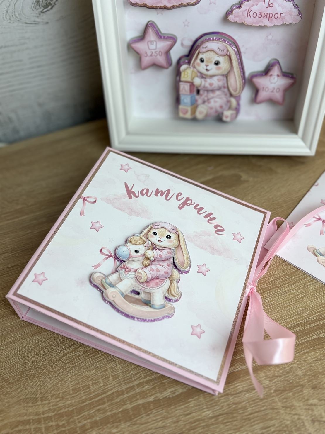 CRAFTONA Албум дневник с ринг механизъм - розови зайчета