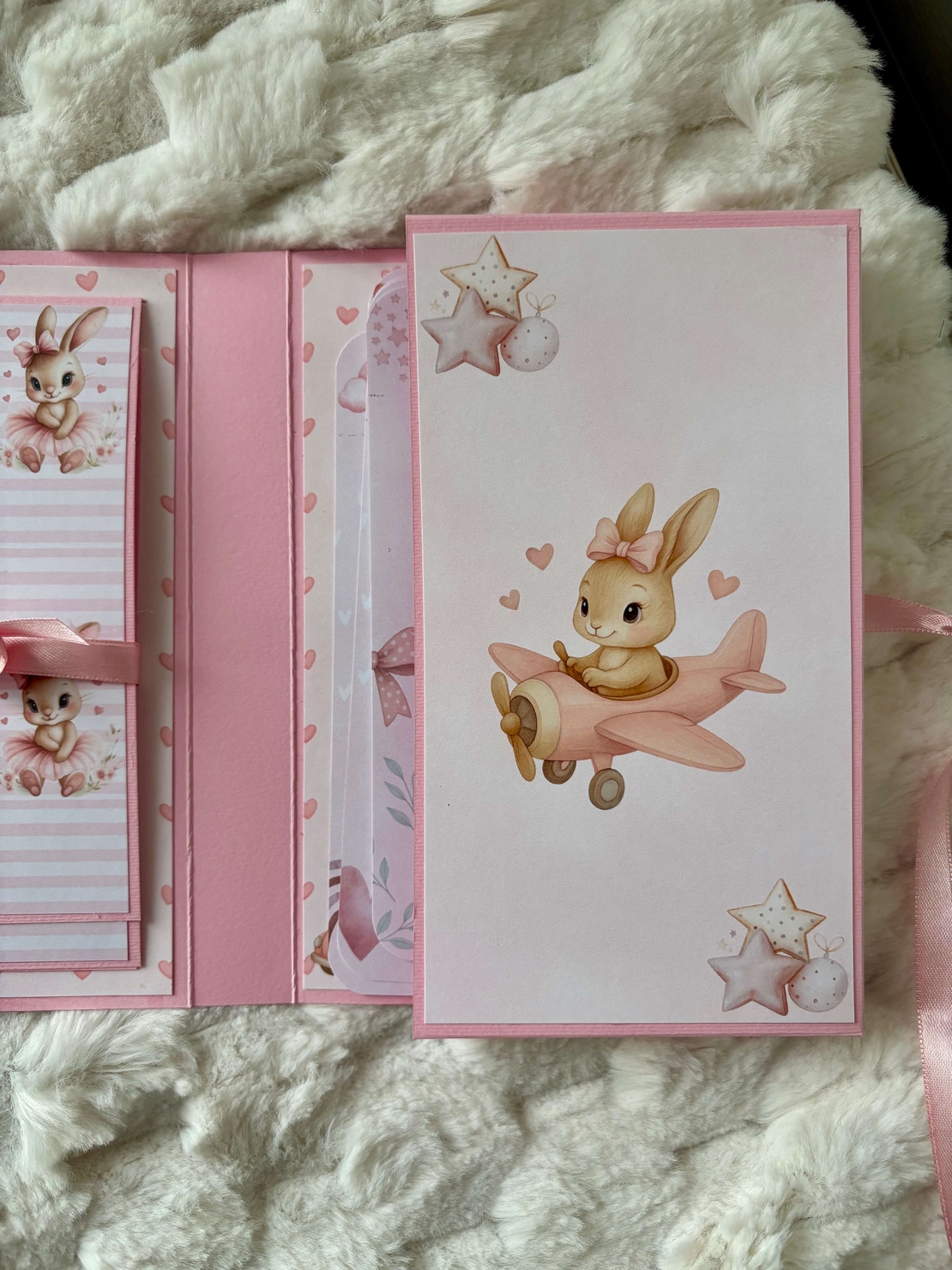 CRAFTONA Мини албум с фото карти - розово зайче