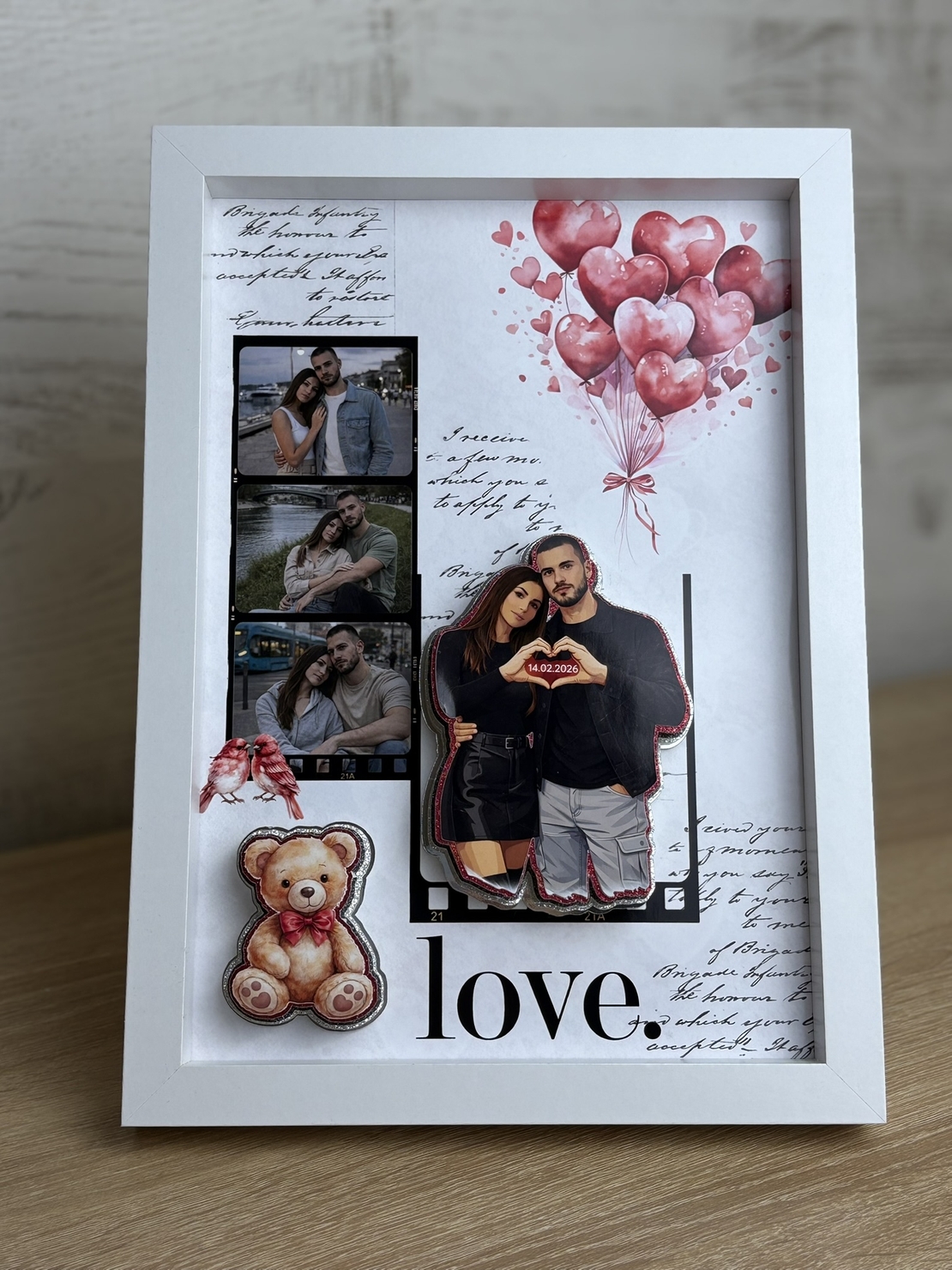 CRAFTONA Рамка с колаж от снимки – подарък за Свети Валентин
