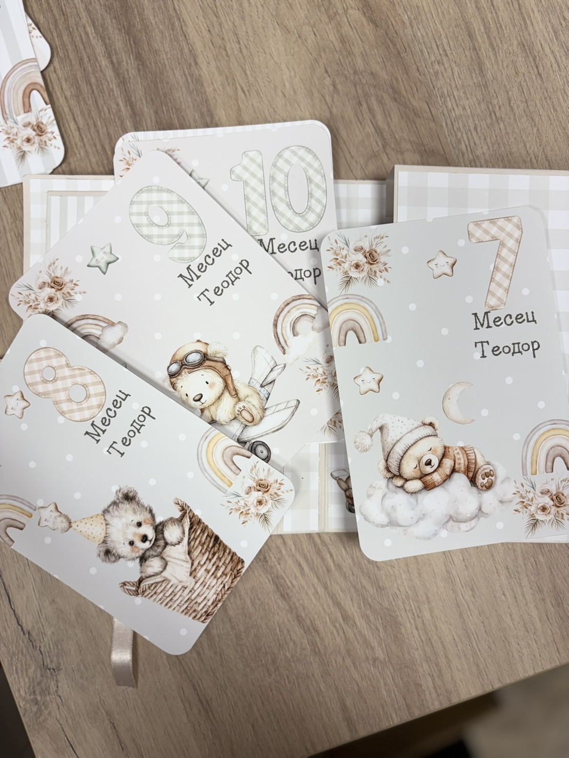 Албум с фотокарти за новородено - капучино мечета