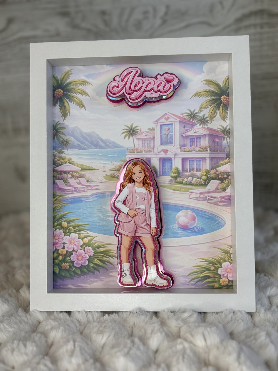 CRAFTONA Рамка с 3д изображение по снимка - Барби свят за дете