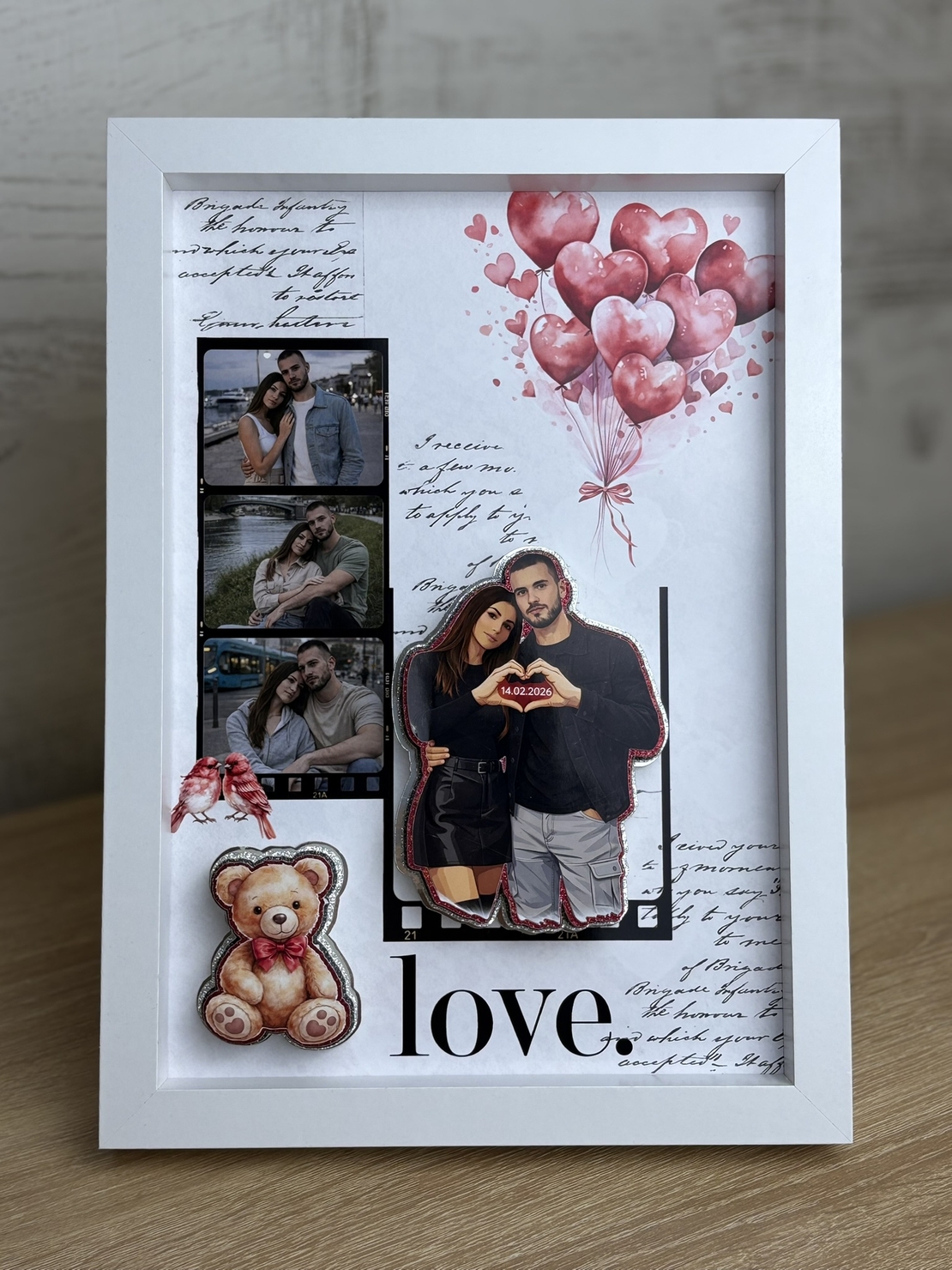 CRAFTONA Рамка с колаж от снимки – подарък за Свети Валентин