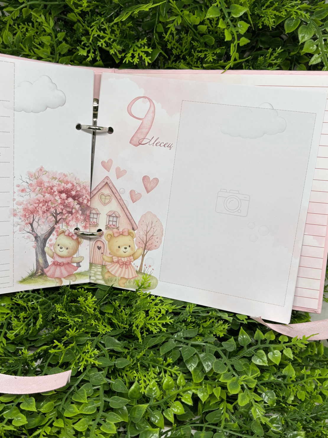 CRAFTONA Албум дневник с ринг механизъм - розово мече