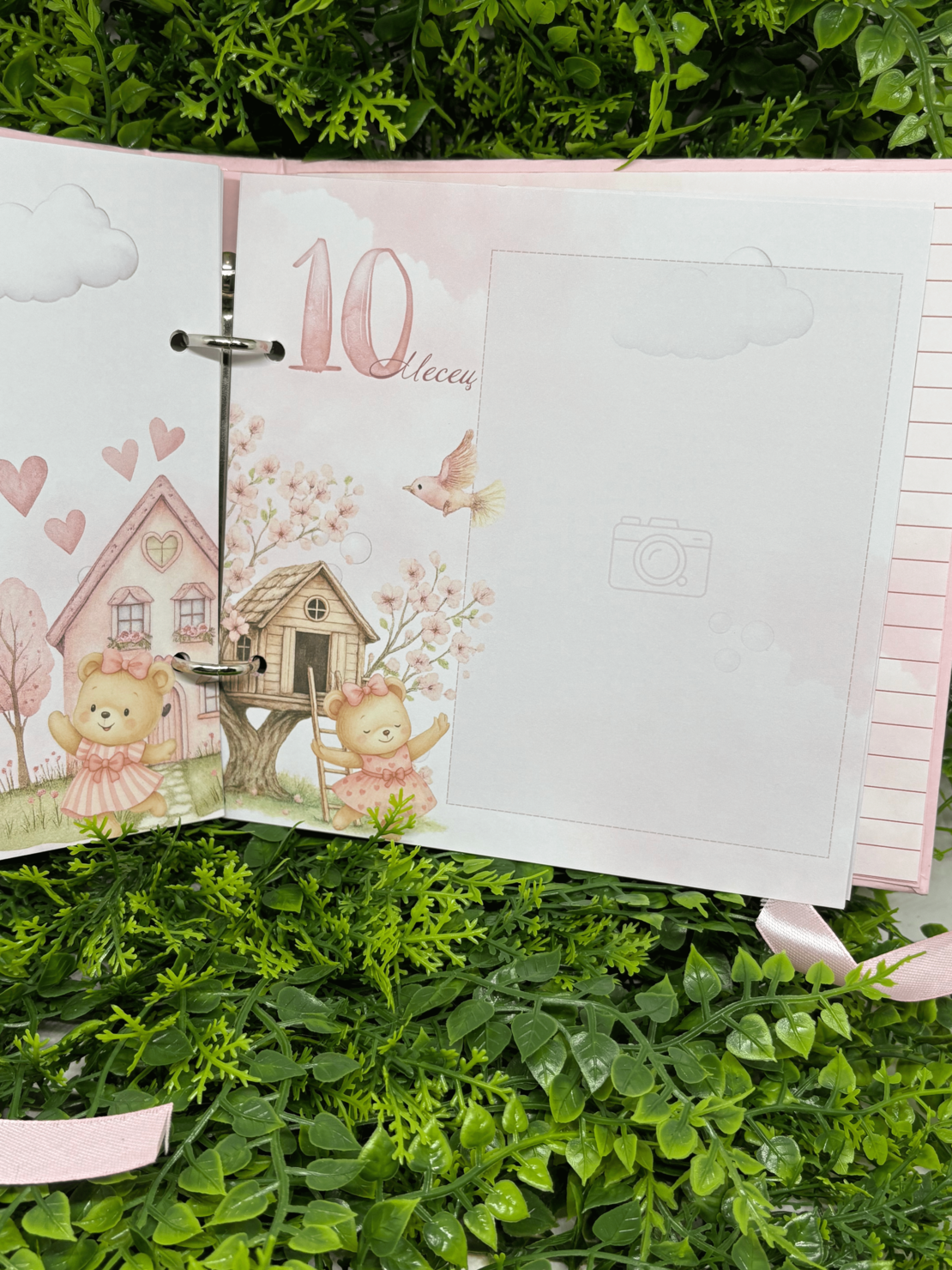 CRAFTONA Албум дневник с ринг механизъм - розово мече