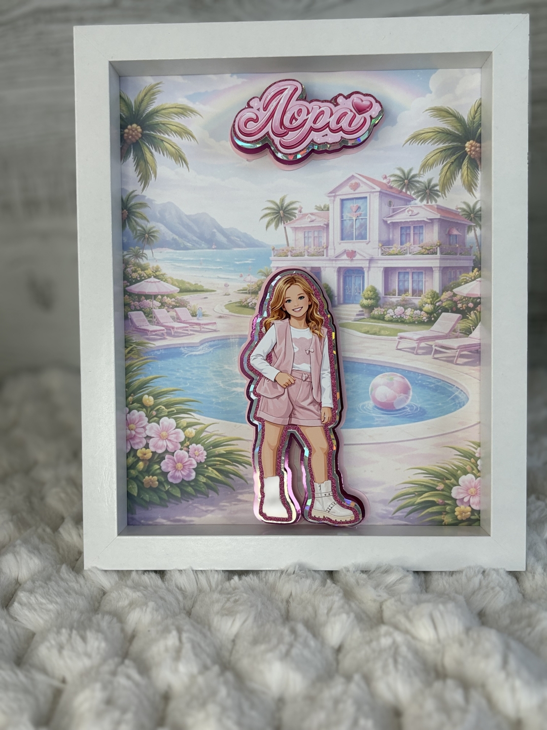 CRAFTONA Рамка с 3д изображение по снимка - Барби свят за дете