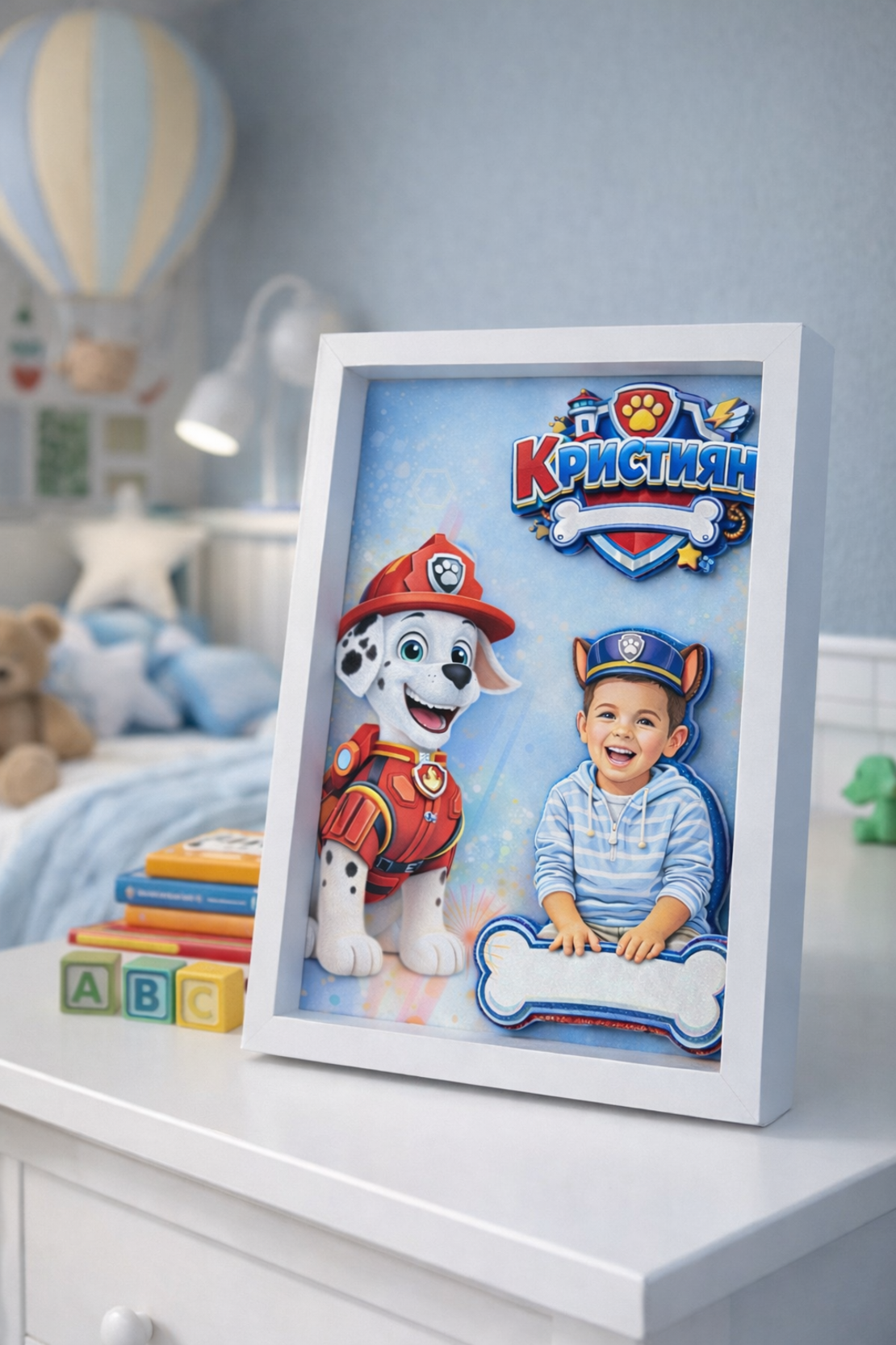 CRAFTONA Рамка с 3д изображение по снимка - Paw Patrol подарък