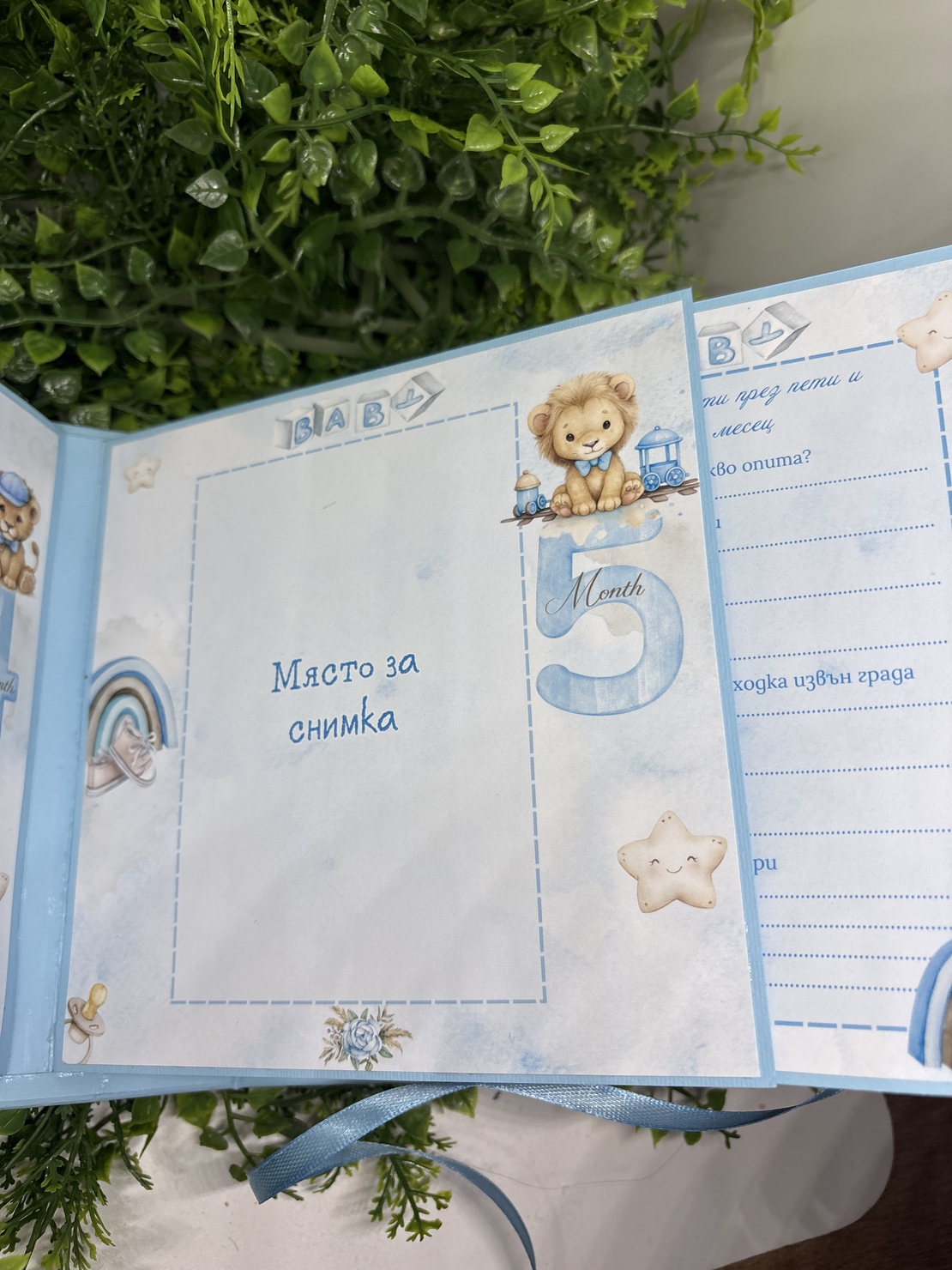 Албум-дневник с лъвчета в син цвят