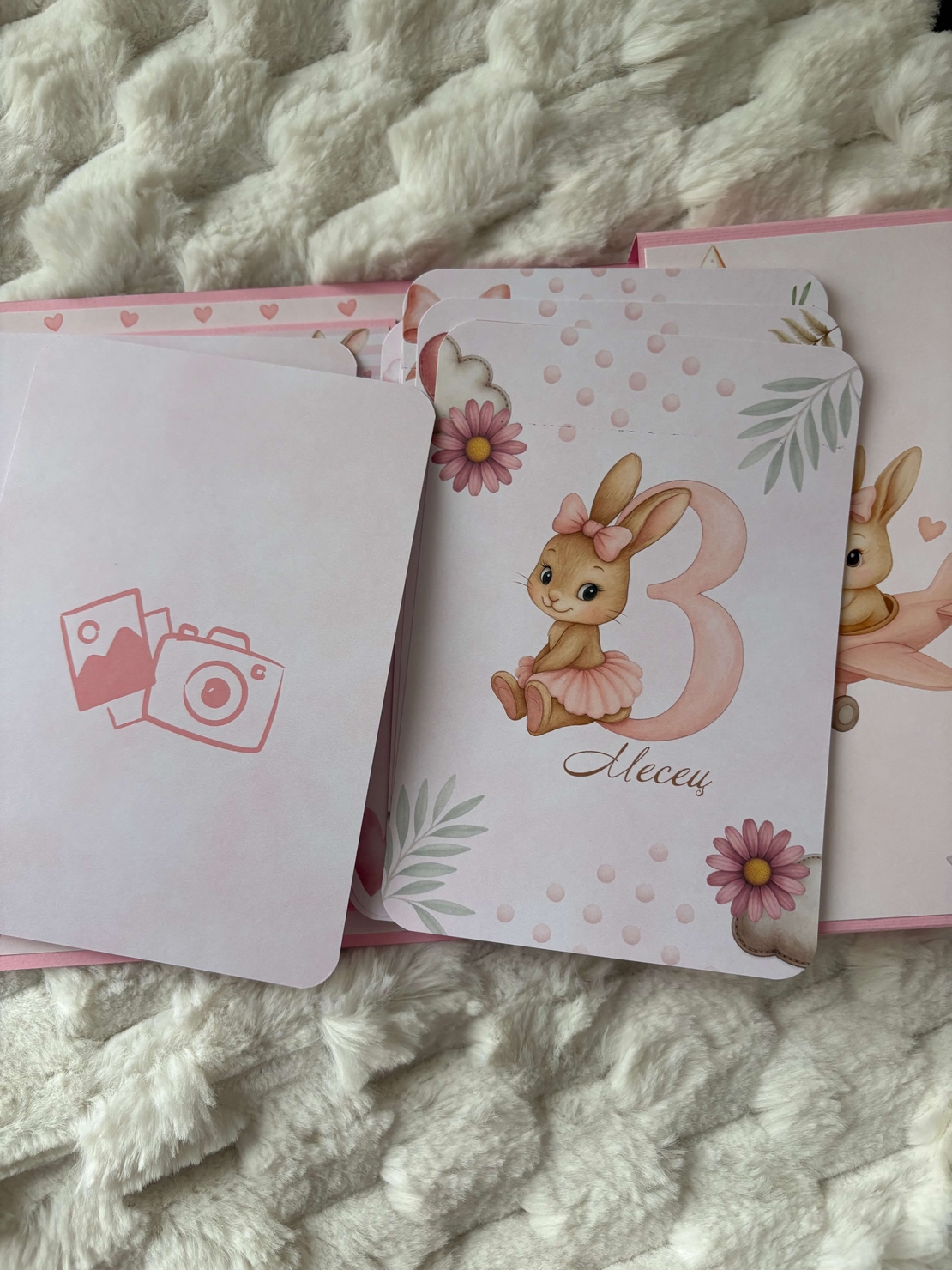 CRAFTONA Мини албум с фото карти - розово зайче